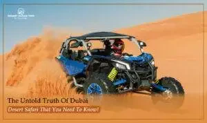 luxury desert safari Dubai | Desert Adventure Activities blog banner by dubai desert safari trip