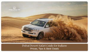 Indian tourists enjoying desert safari Dubai
